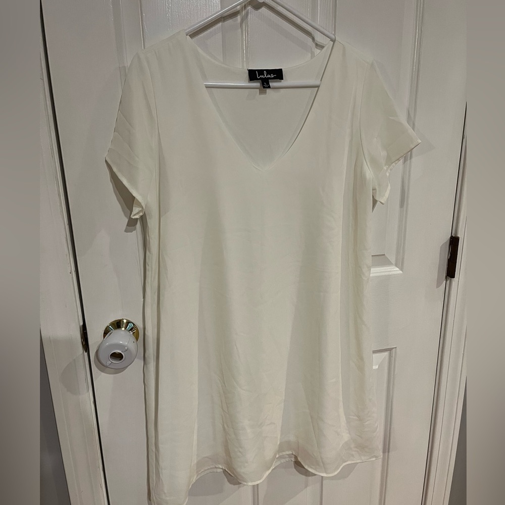 White Lulus dress (worn for rehearsal dinner)